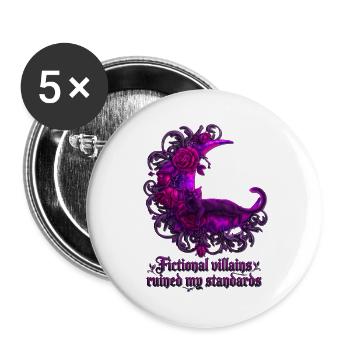 Fictional Villains Ruined My Standards Shirt - Buttons groß 56 mm (5er Pack) - Weiß - Vorne