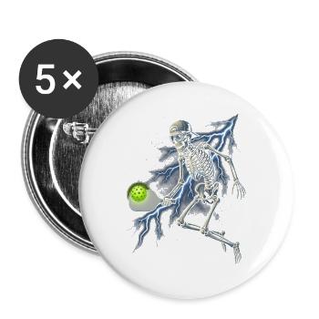 Blitzskelett-Pickleball - Buttons groß 56 mm (5er Pack) - Weiß - Vorne