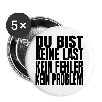 Du bist keine Last – Mutmacher & Selbstwert | AMFI - Buttons groß 56 mm (5er Pack) - Weiß - Vorne
