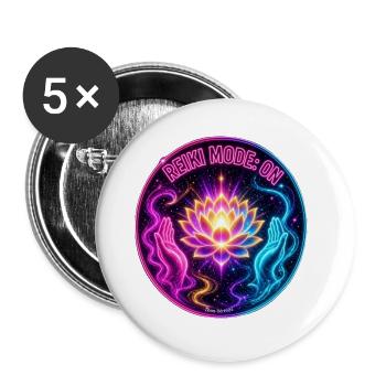 REIKI-MODUS: AN - Buttons groß 56 mm (5er Pack) - Weiß - Vorne