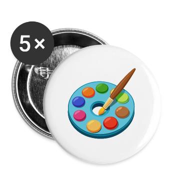 Pinselpalette - Buttons groß 56 mm (5er Pack) - Weiß - Vorne