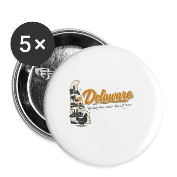 Delaware Retro Vintage First State Blue Hen Design - Buttons groß 56 mm (5er Pack) - Weiß - Vorne