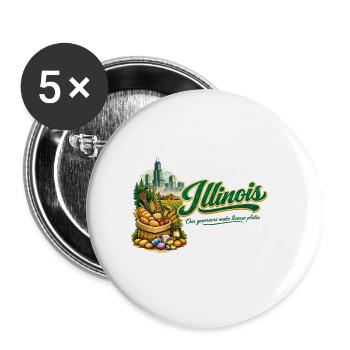 Illinois Retro Vintage Chicago Skyline Jazz Design - Buttons groß 56 mm (5er Pack) - Weiß - Vorne