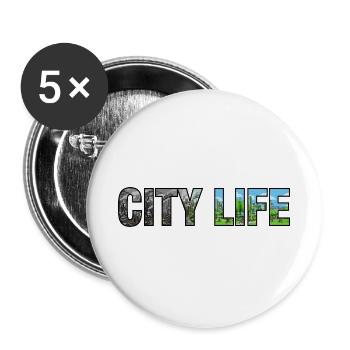 Stadtleben verschmutzt zu Green City - Buttons groß 56 mm (5er Pack) - Weiß - Vorne