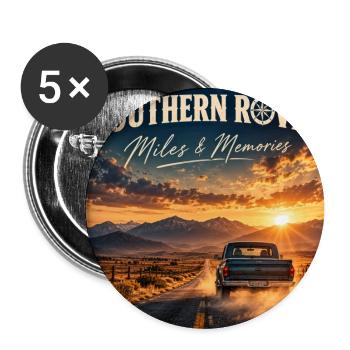 Southern Rover: Miles & Memories - Buttons groß 56 mm (5er Pack) - Weiß - Vorne