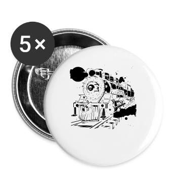 Eisenbahn Grafik - Buttons groß 56 mm (5er Pack) - Weiß - Vorne