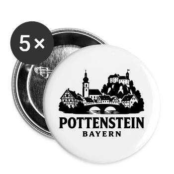 Pottenstein Bayern Silhouette - Buttons groß 56 mm (5er Pack) - Weiß - Vorne