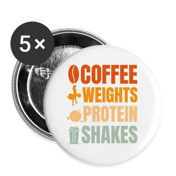 Kaffeegewichte Proteinshakes - Buttons groß 56 mm (5er Pack) - Weiß - Vorne