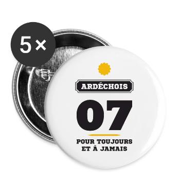 Ardechois 07 Forever and Ever T-Shirt ... - Buttons groß 56 mm (5er Pack) - Weiß - Vorne