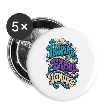 Einatmen. Ausatmen. Ignorieren. - Buttons groß 56 mm (5er Pack) - Weiß - Vorne