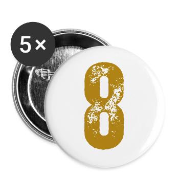 8 - Buttons groß 56 mm (5er Pack) - Weiß - Vorne