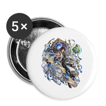 Drachenmeister und Sternenpfad - Buttons groß 56 mm (5er Pack) - Weiß - Vorne