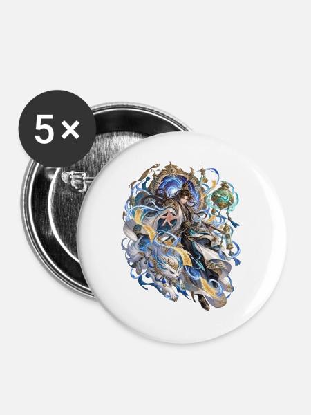 Drachenmeister und Sternenpfad - Buttons groß 56 mm (5er Pack) - Weiß