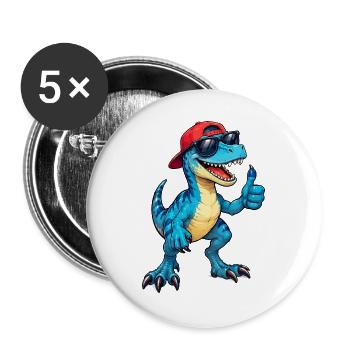dino-like - Buttons groß 56 mm (5er Pack) - Weiß - Vorne