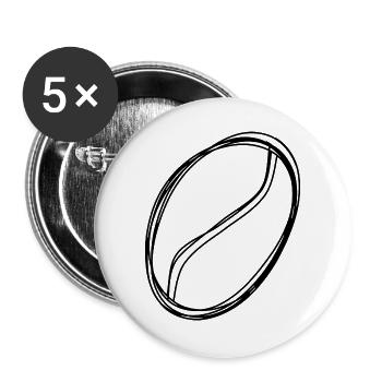 Kaffeebohne handgezeichnet - Buttons groß 56 mm (5er Pack) - Weiß - Vorne