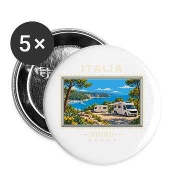 Italien Duino Camping Vintage Reisemarke - Buttons groß 56 mm (5er Pack) - Weiß - Vorne
