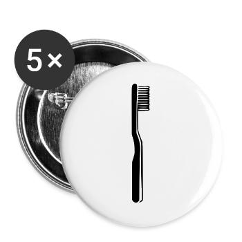 Zahnbürste Zahn Geschenk Zahnarzt Zahnärztin  - Buttons groß 56 mm (5er Pack) - Weiß - Vorne