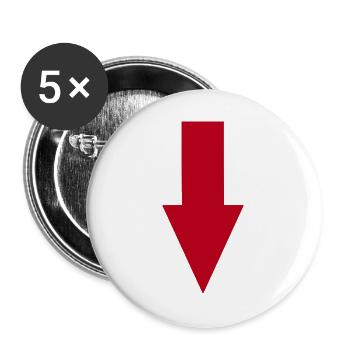 Pfeil rot Comic selbst gestalten personalisieren - Buttons groß 56 mm (5er Pack) - Weiß - Vorne