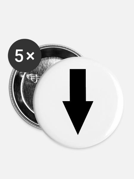 Pfeil Comic selbst gestalten personalisieren - Buttons groß 56 mm (5er Pack) - Weiß