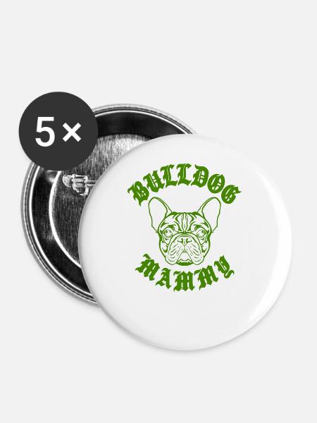 Bulldog Makers Emblem - Buttons groß 56 mm (5er Pack) - Weiß