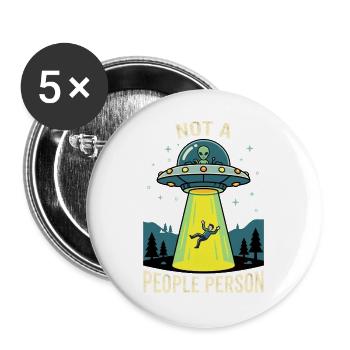 Not a People Person UFO - Buttons groß 56 mm (5er Pack) - Weiß - Vorne