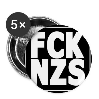FCK NZS - Buttons groß 56 mm (5er Pack) - Weiß - Vorne