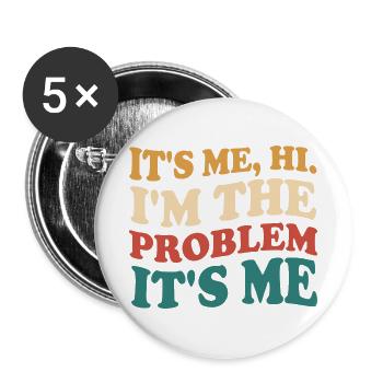 Plot Twist Selbstironie Sarkasmus Humor - Buttons groß 56 mm (5er Pack) - Weiß - Vorne