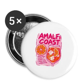 Amalfiküsten-Cocktails Rose - Buttons groß 56 mm (5er Pack) - Weiß - Vorne