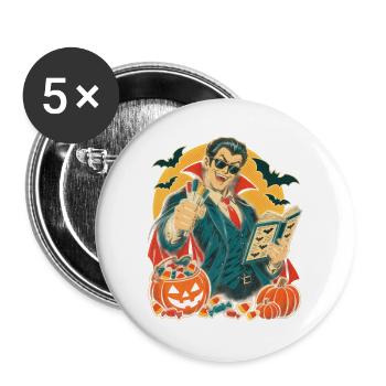 Halloween-Geist-Lehrer mit Whiteboard-Marker - Buttons groß 56 mm (5er Pack) - Weiß - Vorne