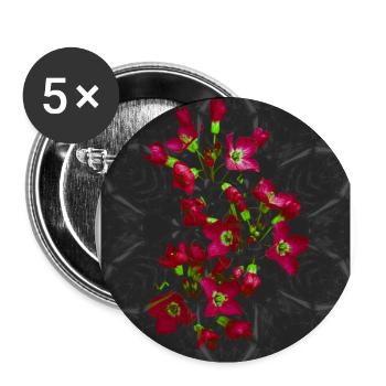 Märchenhafte leuchtende Blüten im dunklen Muster - Buttons groß 56 mm (5er Pack) - Weiß - Vorne