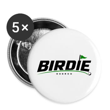 ODDROO Birdie – Golfball & Fahne - Buttons groß 56 mm (5er Pack) - Weiß - Vorne