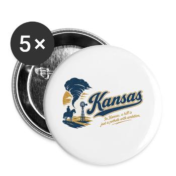 Kansas Retro Vintage Sunflower State Design - Buttons groß 56 mm (5er Pack) - Weiß - Vorne