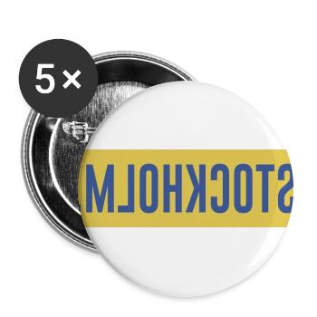 Schweden Stockholm Geschenkidee  - Buttons groß 56 mm (5er Pack) - Weiß - Vorne