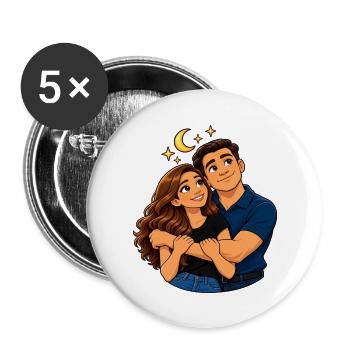 Moonlit Embrace Duo - Buttons groß 56 mm (5er Pack) - Weiß - Vorne