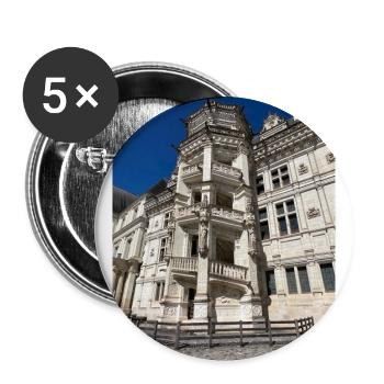 Treppe der Burg von Blois - Buttons groß 56 mm (5er Pack) - Weiß - Vorne