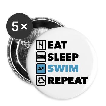 SWIM Active Living: Sportikonen - Buttons groß 56 mm (5er Pack) - Weiß - Vorne