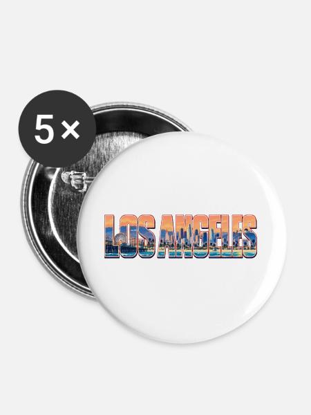 Los-Angeles-33cm - Buttons groß 56 mm (5er Pack) - Weiß
