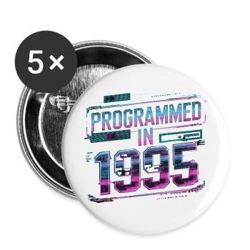  Programmiert Im Jahr 1995 Futuristischer - Buttons groß 56 mm (5er Pack) - Weiß - Vorne