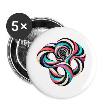 Abstrakte Spirale Optische Täuschung Bunter Wirbel - Buttons groß 56 mm (5er Pack) - Weiß - Vorne