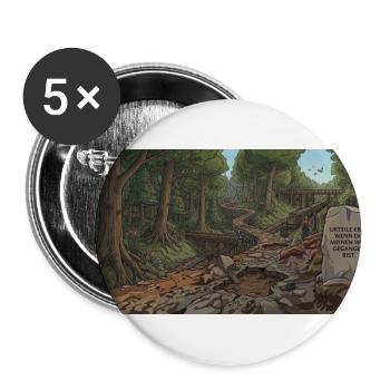 Waldpfad der Erkenntnis - Buttons groß 56 mm (5er Pack) - Weiß - Vorne