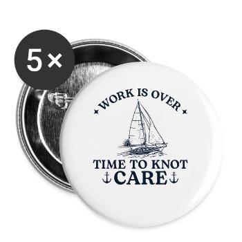 Segelboot Rente Abschied Segler Kapitän - Buttons groß 56 mm (5er Pack) - Weiß - Vorne