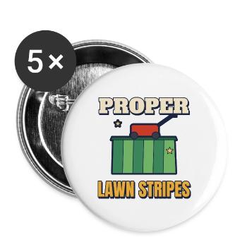 Richtige Rasenstreifen, lustige Gartenarbeit, Papa-Tee - Buttons groß 56 mm (5er Pack) - Weiß - Vorne
