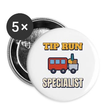 Tipp Lauf Spezialist Lustiger Wochenend-Papa Tee - Buttons groß 56 mm (5er Pack) - Weiß - Vorne