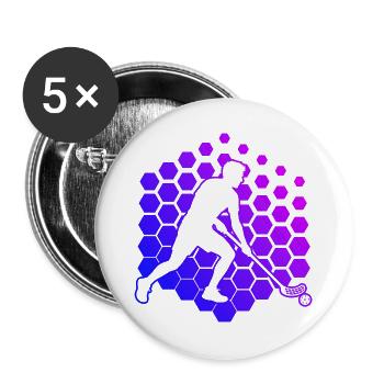 Die Unihockeyspieler und Floorball passen zusammen - Buttons groß 56 mm (5er Pack) - Weiß - Vorne