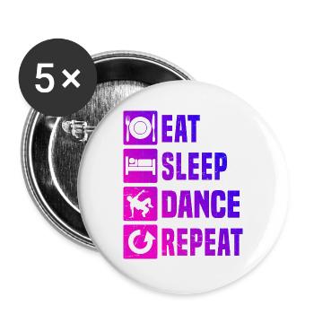 Geschenkidee für den Hip-Hop-Tänzer mit Breakdance - Buttons groß 56 mm (5er Pack) - Weiß - Vorne