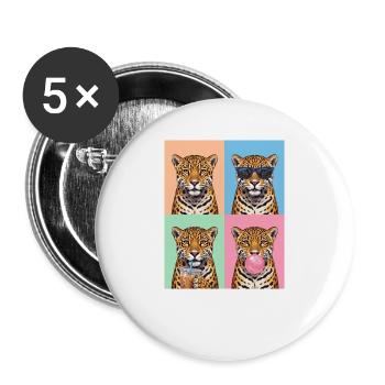 Jaguare Jaguar - Buttons groß 56 mm (5er Pack) - Weiß - Vorne