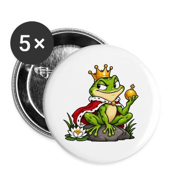 Schelmischer Froschkönig - Buttons groß 56 mm (5er Pack) - Weiß - Vorne