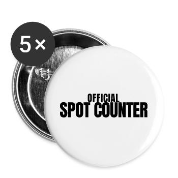Dalmatiner - Official Spot Counter - Hundeliebe - Buttons groß 56 mm (5er Pack) - Weiß - Vorne