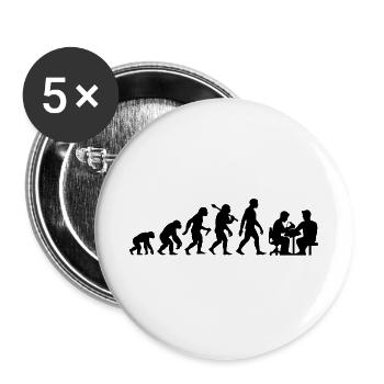 Tatoo Tätowierer Evolution Tatookunst Körperkunst - Buttons groß 56 mm (5er Pack) - Weiß - Vorne
