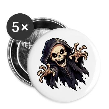 skull-ghost - Buttons groß 56 mm (5er Pack) - Weiß - Vorne
